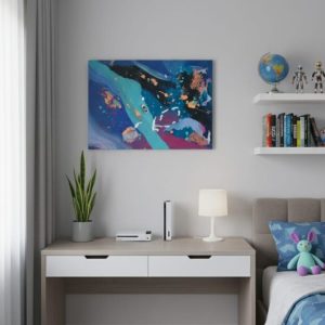 Araba detaylı Tasarım Çocuk odasi Tablosu 90*65 cm